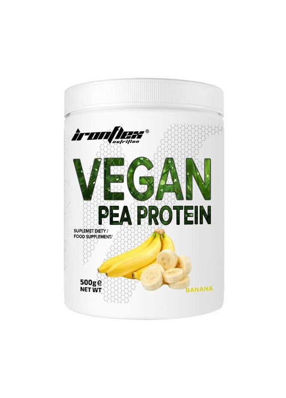 Гороховий протеїн Vegan Pea Protein, 500 грам - Банан Ironflex (324421735)