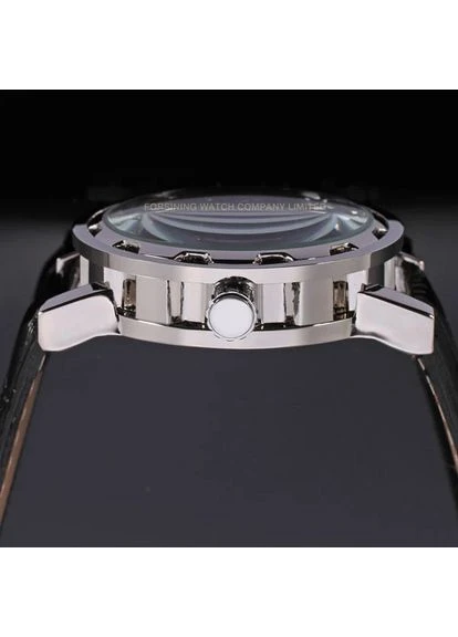 Наручні годинники Winner Black Textile Classic механічні 41 мм метал чорний шкіряний No Brand (401850261)
