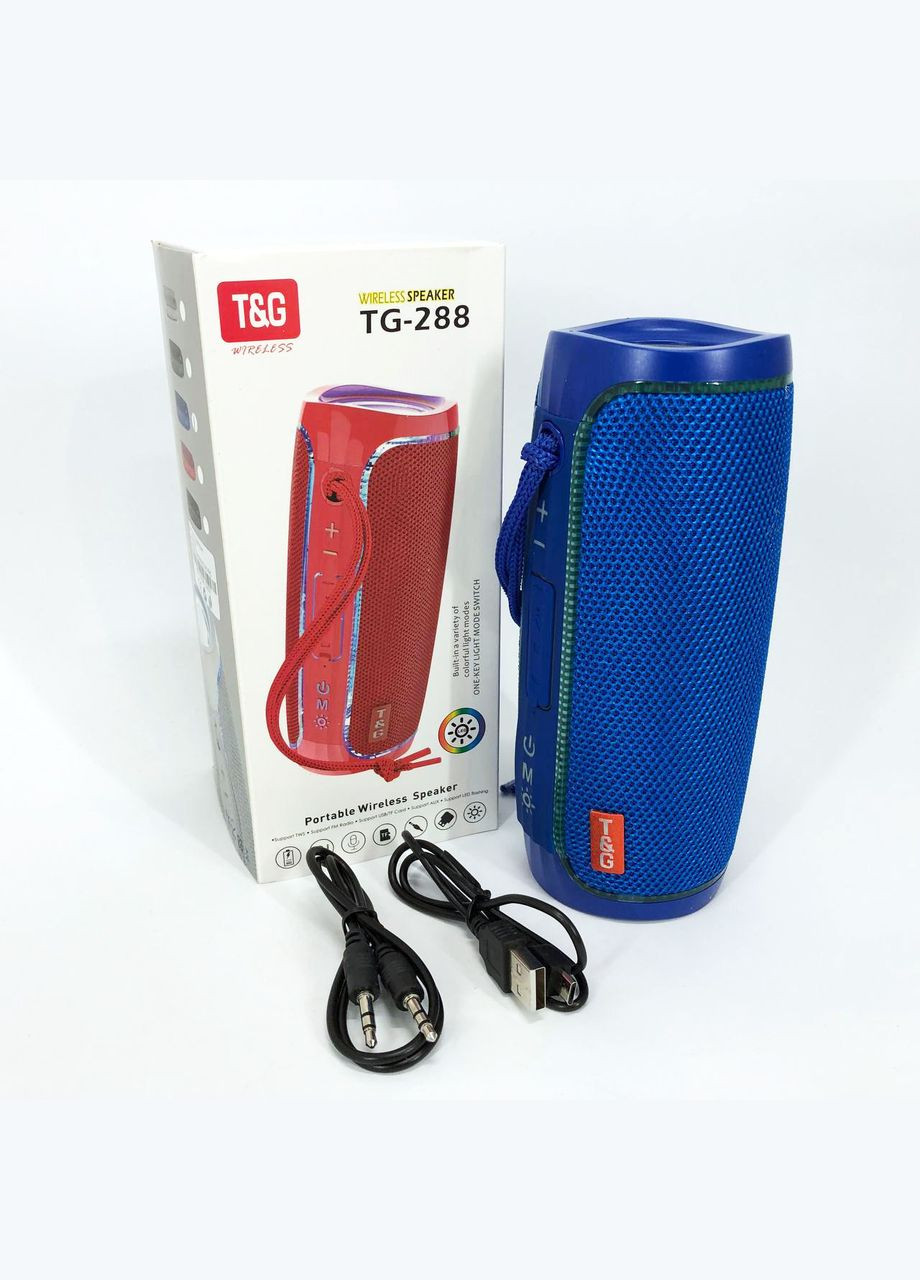 Портативная колонка Bluetooth с LED подсветкой TG288 – беспроводная колонка портативная мощная. Цвет: синий No Brand (359475312)