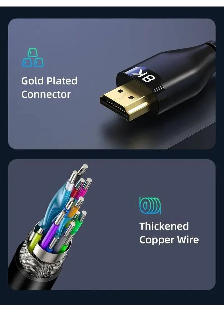 Кабель HDMI - HDMI V 2.1 (M/M), 1 м, Черный (CH12H) CABLETIME (394763739)