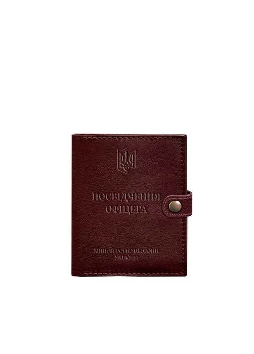 Кожаная обложка-портмоне для удостоверения офицера 11.0 бордовая BlankNote (393219206)