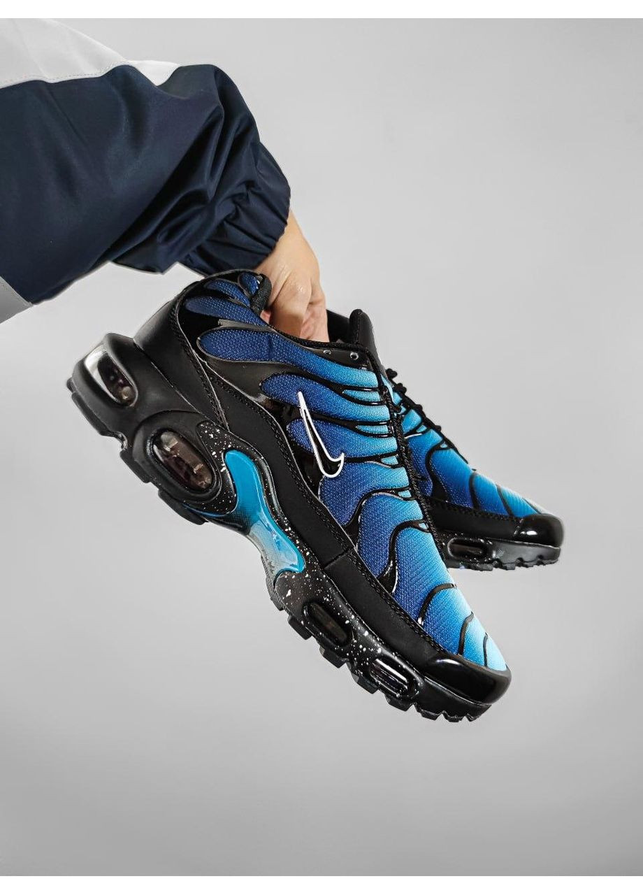 Черные демисезонные кроссовки мужские nike air max plus tn blue найк аир макс тн плюс No Brand