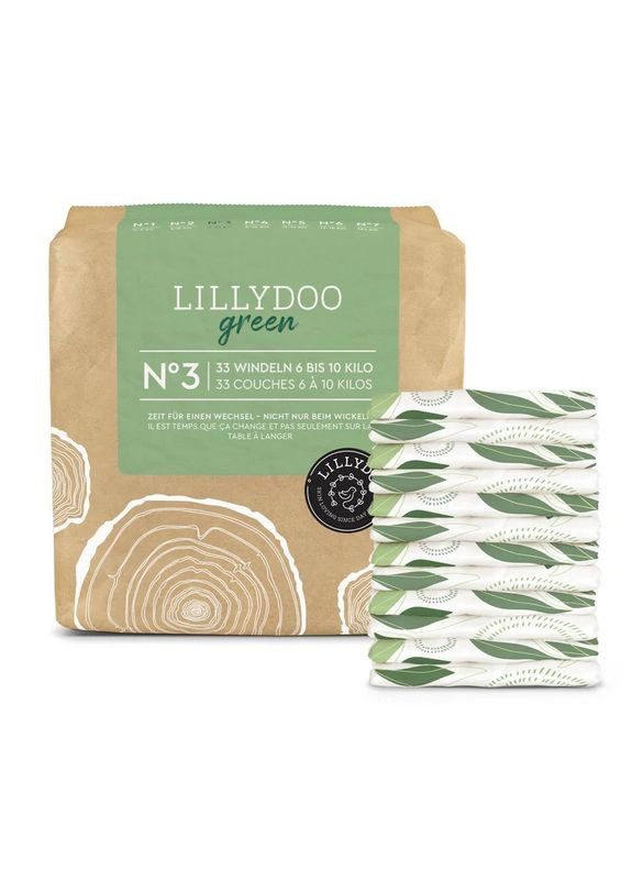 Підгузки памперси екологічні green розмір 3 (6-10 кг) 33 шт Lillydoo (371140798)