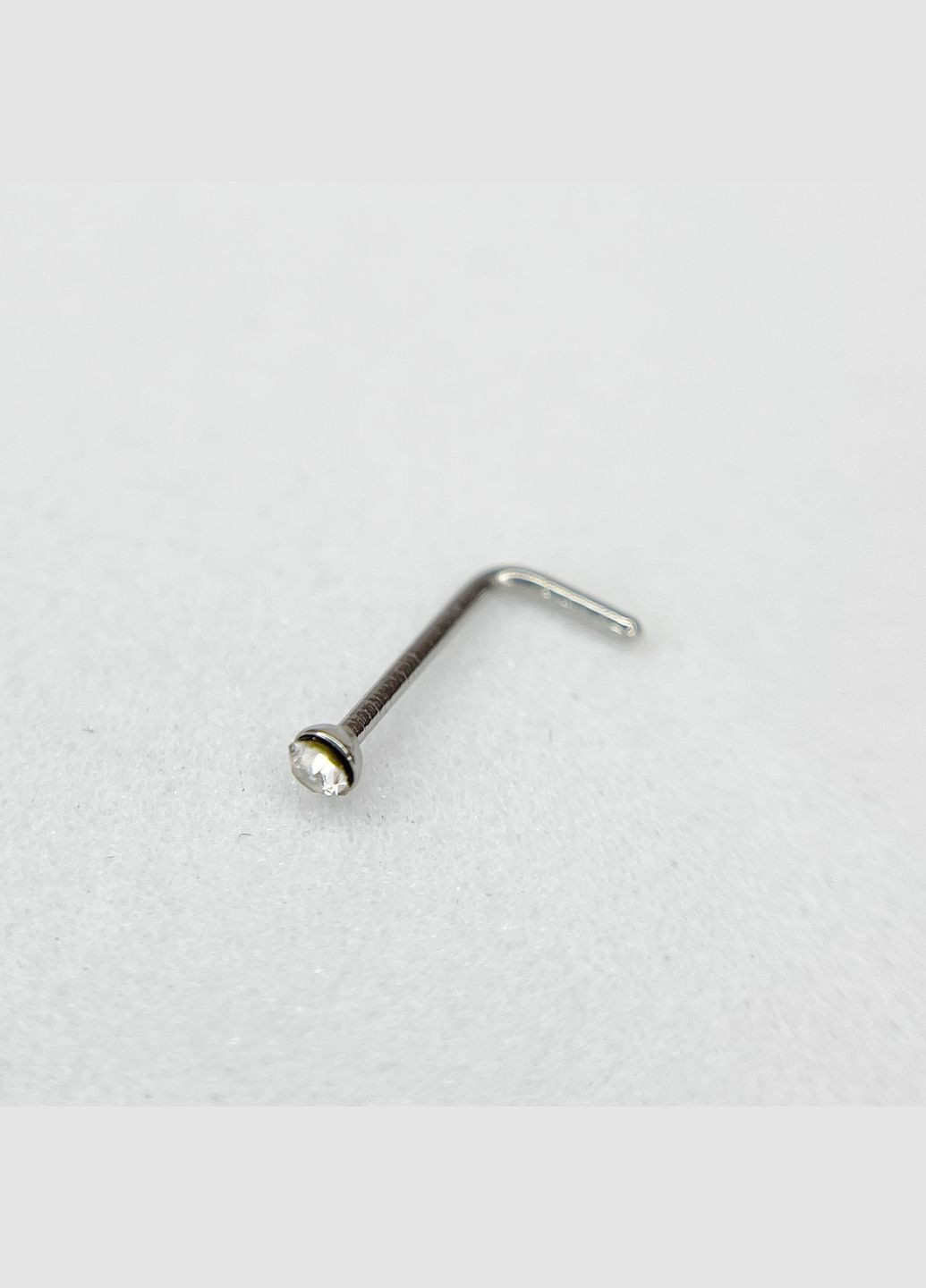 Сережка пирсинг нострел Для носа с стразом 1.8 мм х 9 мм Металл Сталистый Pr00138 Finding (315799757)
