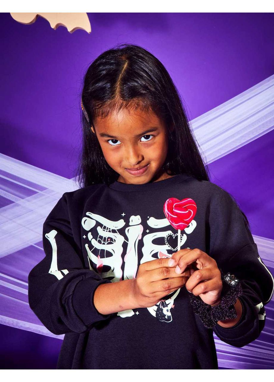 Kiabi свитшот флис,темно-серый с принтом, темно-серый