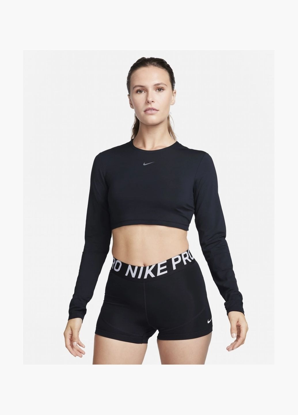 Топ жіночий Pro Dri-Fit WomenS Cropped Long-Sleeve Top Black FB5233-010 Nike (326783873)