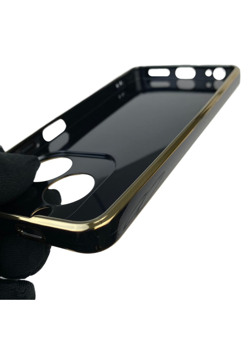 Чохол для Pop 8 (BG6h) глянцевий з кільцем MagSafe із золотою окантовкою на техно поп 8 чорний gs1 Tecno (366229107)