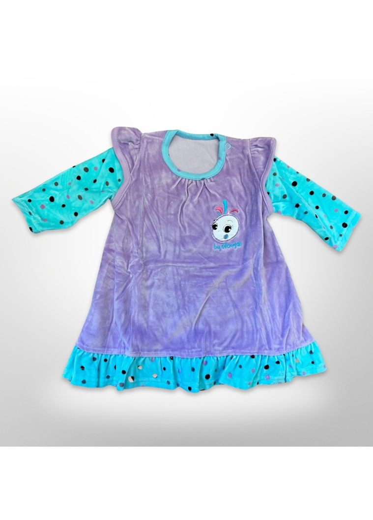 Лиловое платье велюровое с длинными рукавами детское лиловый (0244) Nicol (351506296)