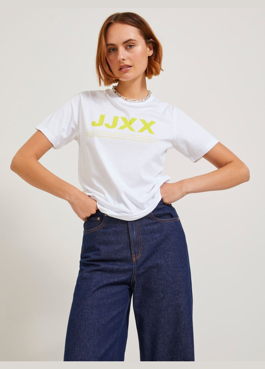 Біла футболка basic,білий з принтом,jjxx Jack & Jones