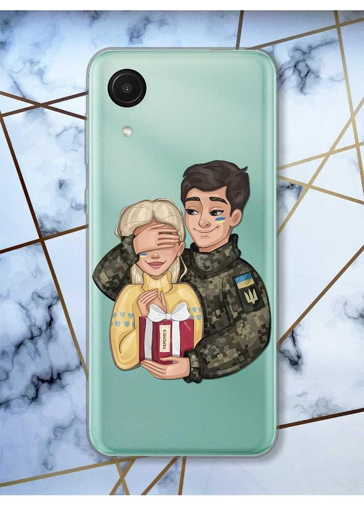 Прозорий чохол на Samsung Galaxy A03 Core / A032 Подарунок Перемога (патріотичний принт 178) Creative (359493325)