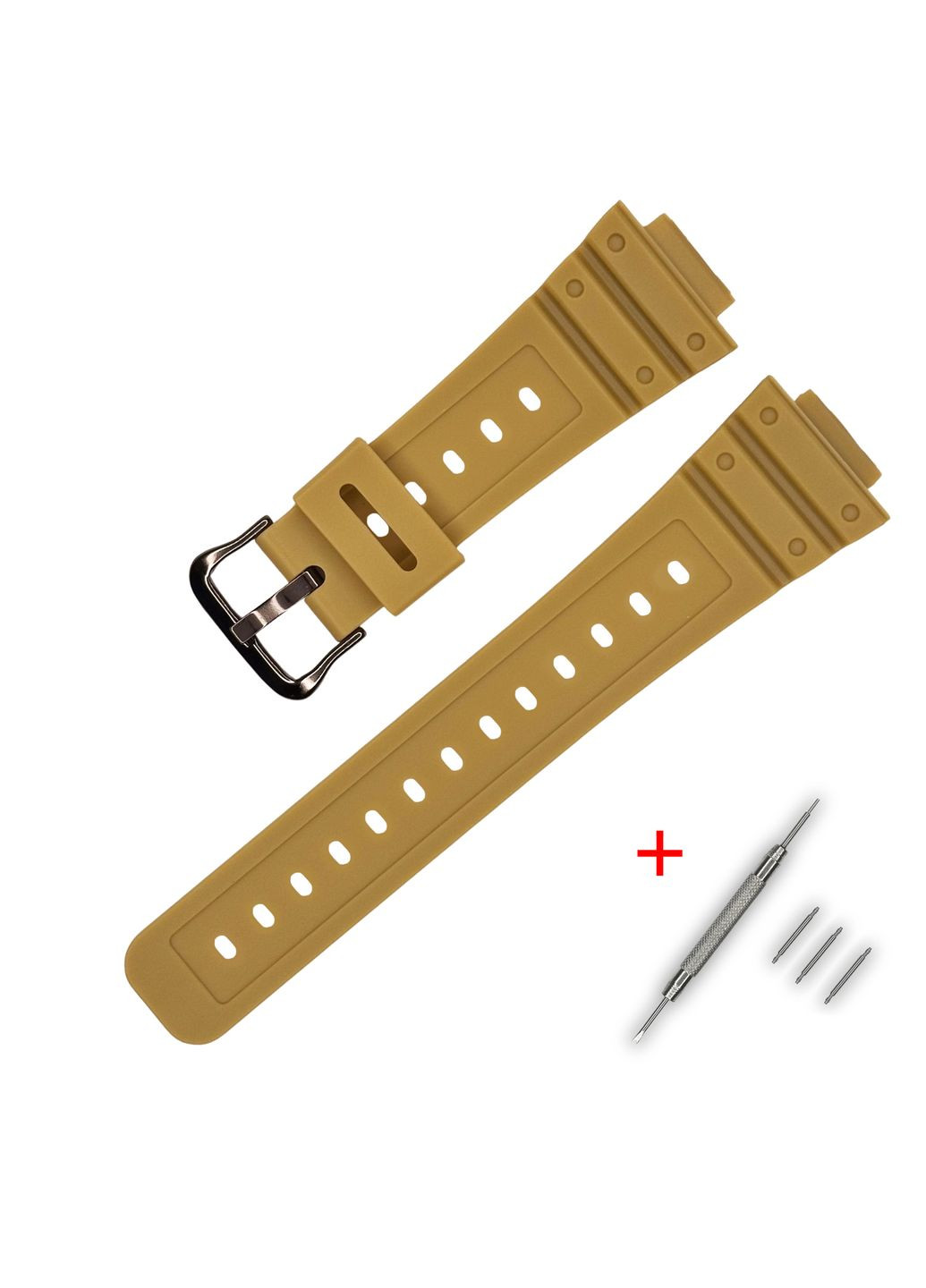 Ремінець для Casio G-Shock бежевий полімерний ремінь унісекс для годинника з пряжкою та кріпленням ProDobro (367265712)