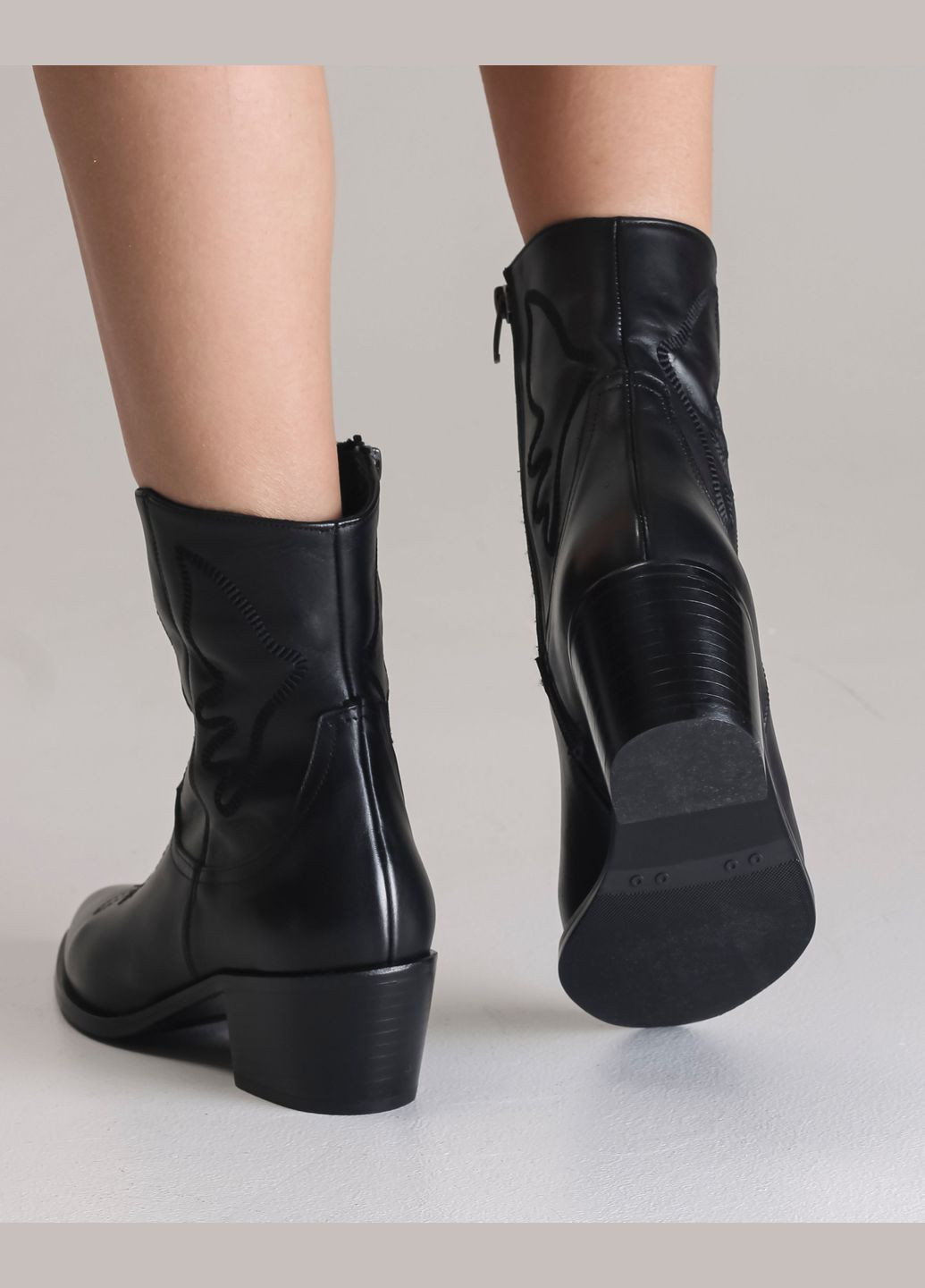 Черевики козаки чорні шкіряні Evromoda (272607711)