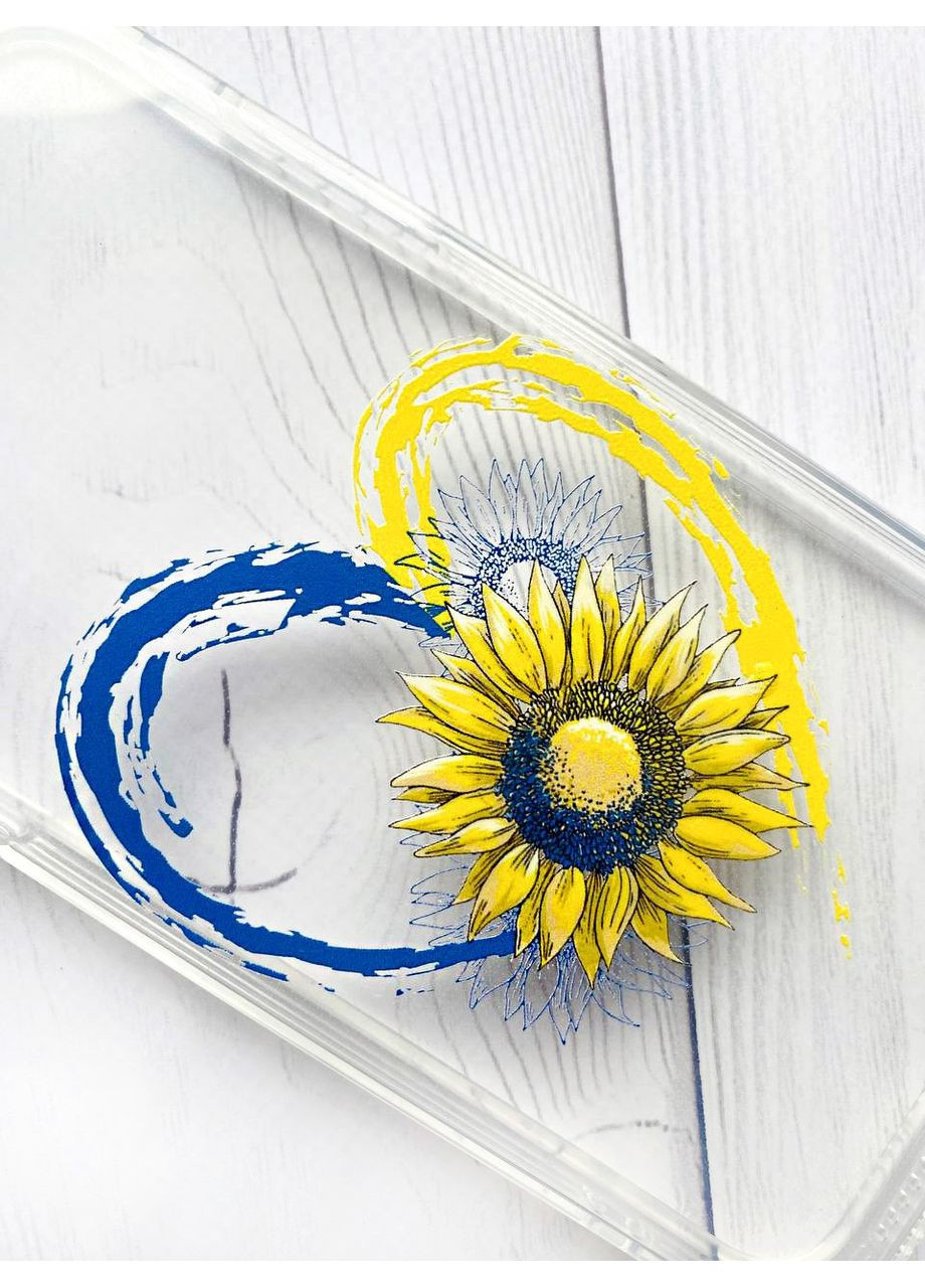 Прозорий чохол на Xiaomi Redmi Note 9T/Redmi Note 9 5G:: Серце з соняхом. Україна (принт 260) Creative (360698551)