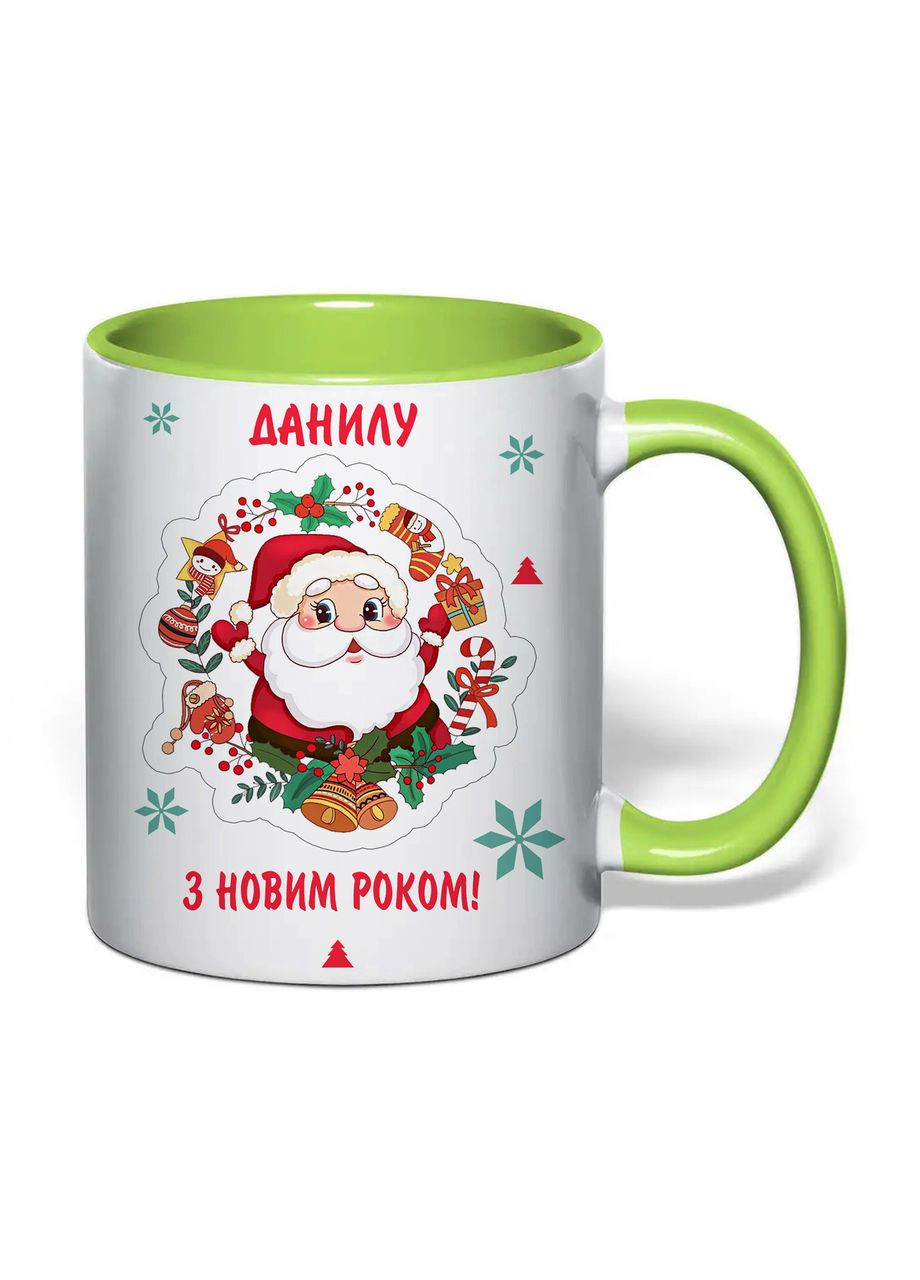 Чашка с печатью "С новым годом! Даниилу" 330 мл (цвет салатовый) (33178) No Brand (365814375)
