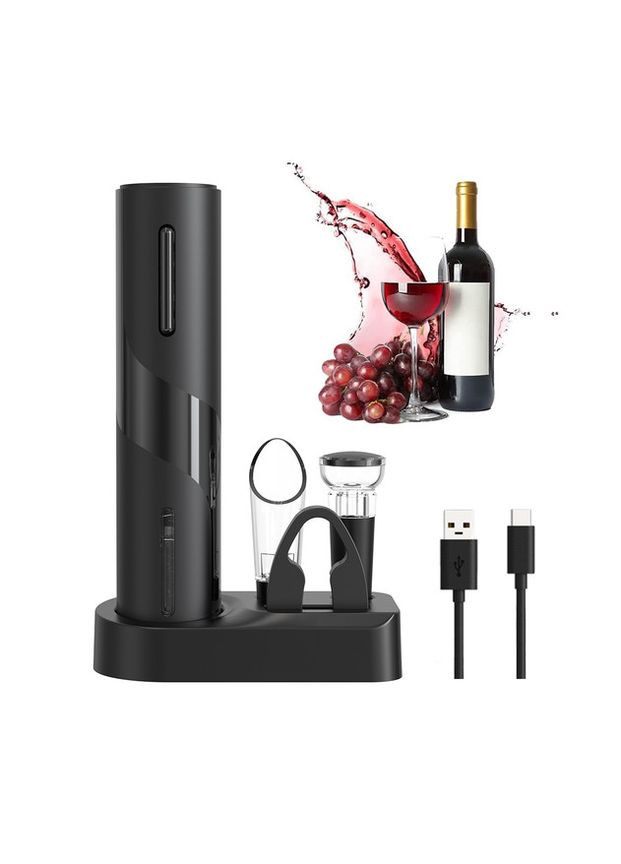 Електроштопор акумуляторний 5в1 набір з аератором, вакуумною пробкою, різаком та підставкою ( WineKit5in1 ) Ringel (365722057)