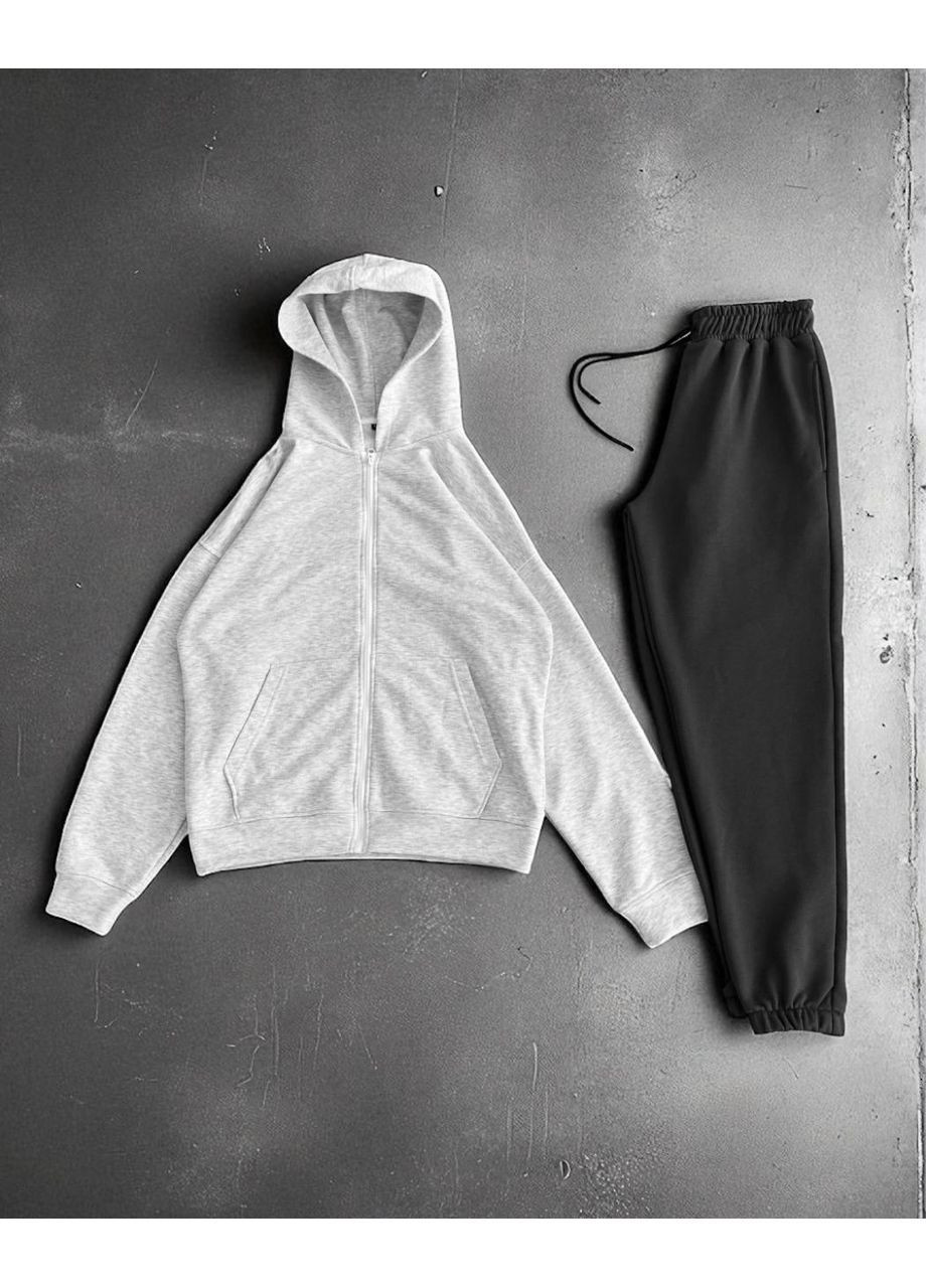 Мужской спортивный костюм осенний светло-серый No Brand (363849573)