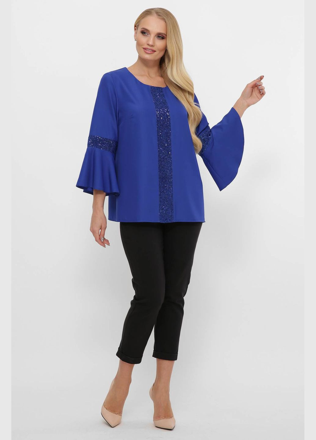 Блакитна ошатна блуза ріо електрик Tatiana