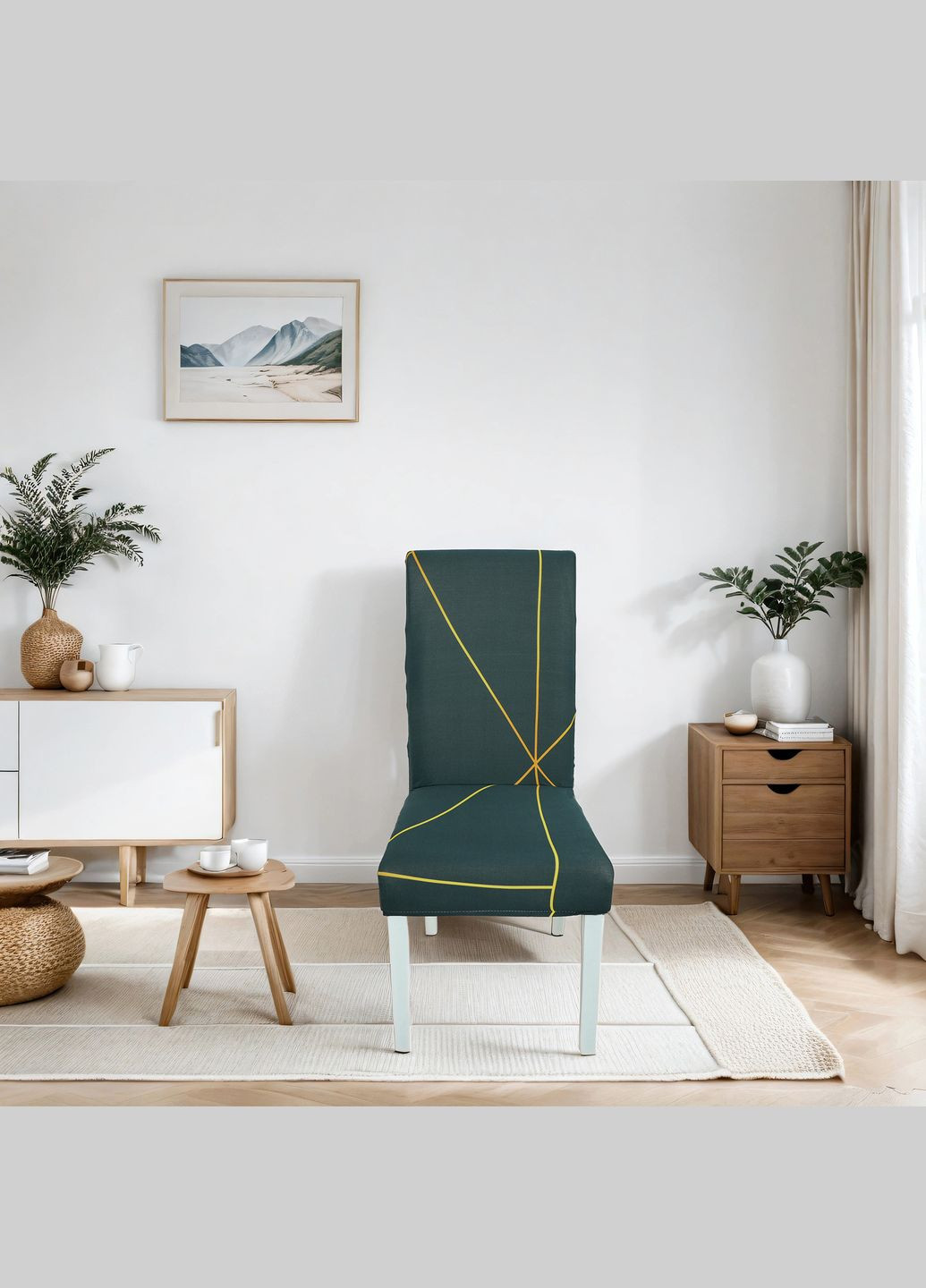 Чехол на стул универсальный трикотажный 015 Love You (306459675)