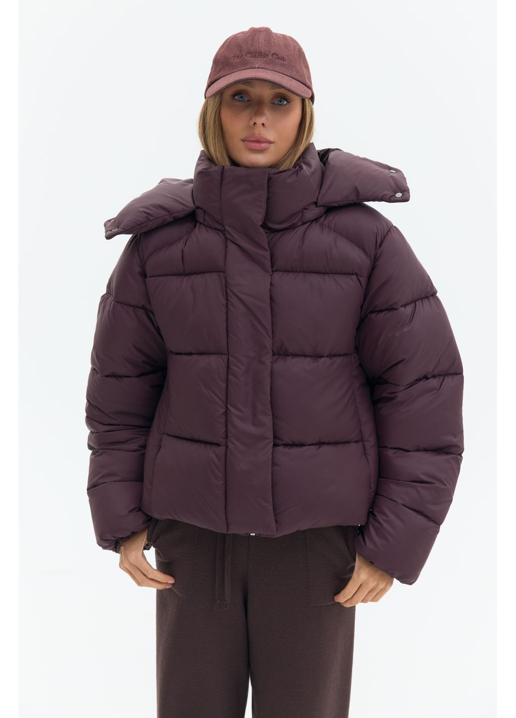 Бордовий зимній Пуховик Twice