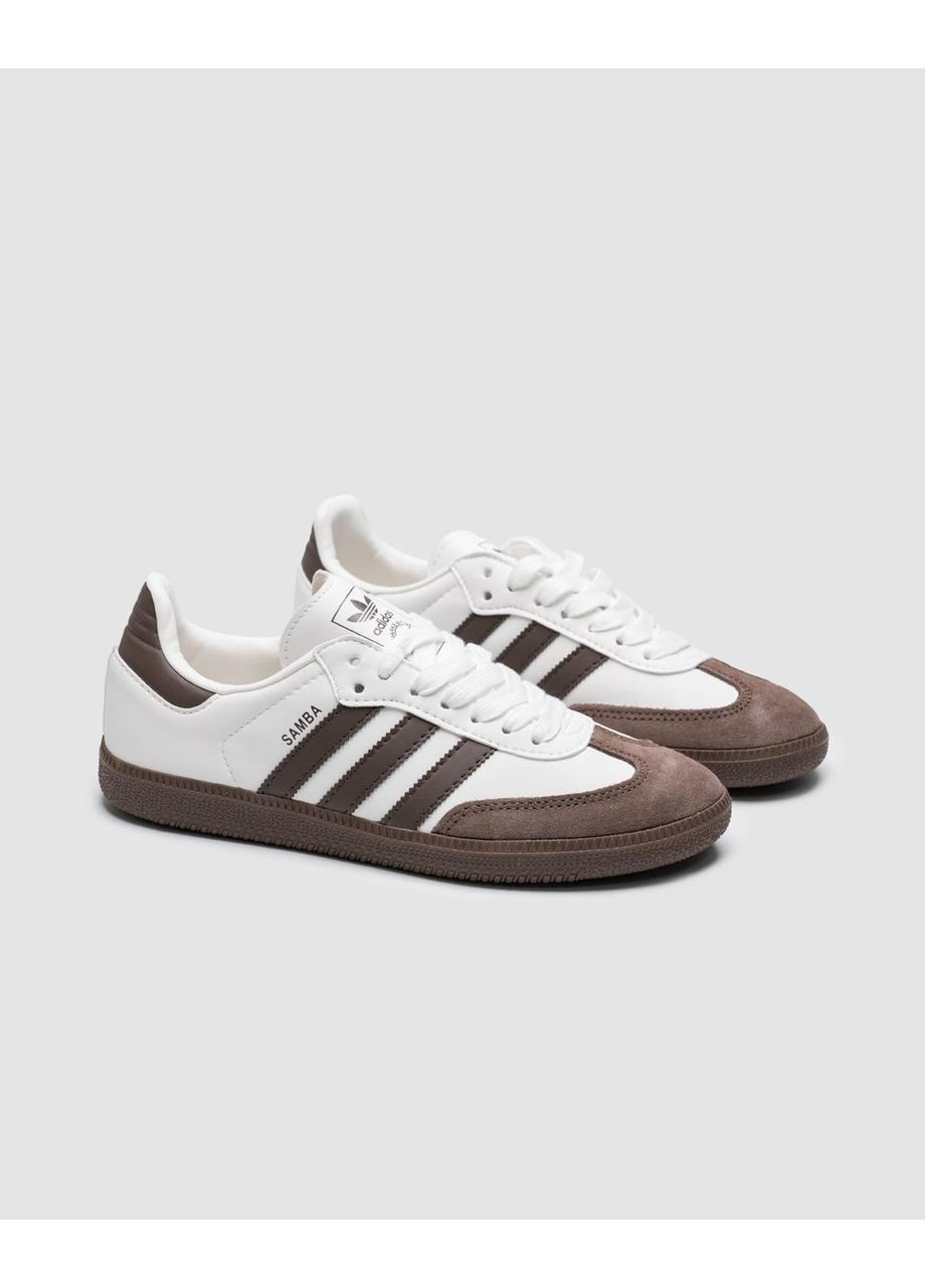Кросівки жіночі Adidas White/Brown No Brand Samba білі демісезони (366088395)