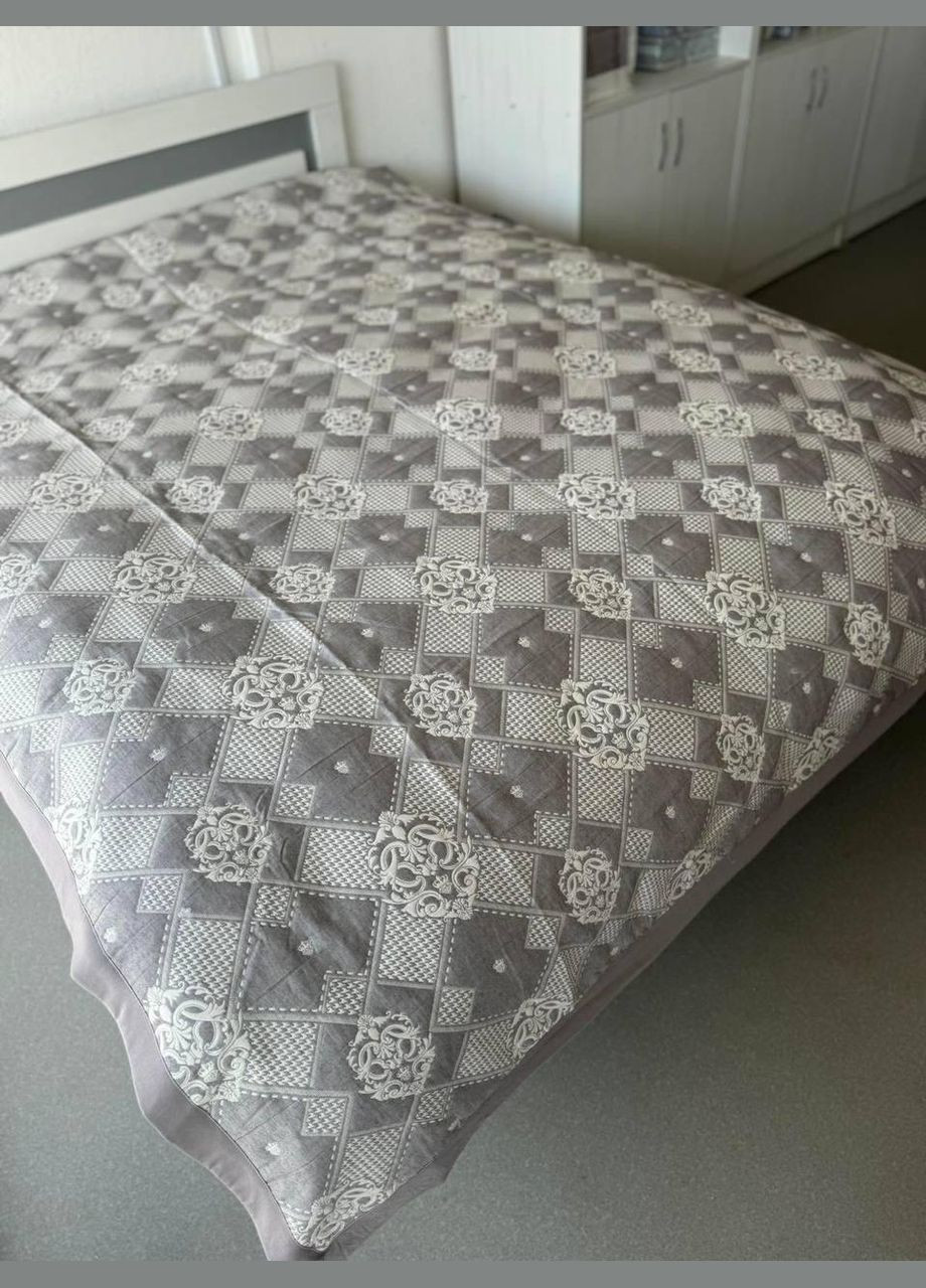 Покрывало для дома Евро гипоаллергенное 200х230 Темно-серый (П4К-al-lyon25-003) No Brand (342097520)