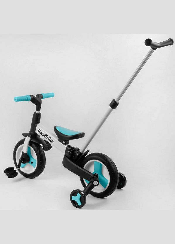 Велосипед-трансформер 56659 колеса PU 10”, батьківська ручка, знімні педалі, в коробці (6989228360032) Best Trike (292709689)