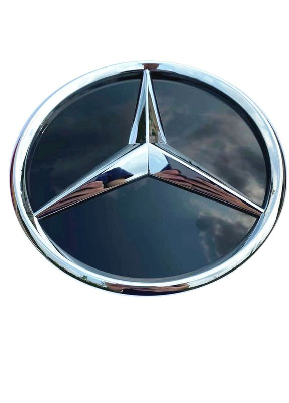 Эмблема решетки Mercedes W253 3D черная+хром d=205 мм пластик (на защелках) ОЕМ A0008880160 Mercedes-Benz (369609945)