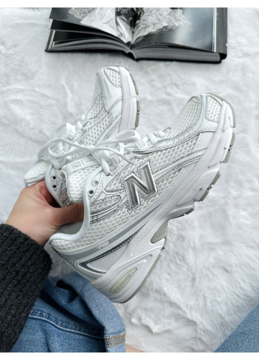 КРОССОВКИ ЖЕНСКИЕ NEW BALANCE 740 WHITE НЬЮ БЕЛАНС 740 No Brand белые демисезоны (368867324)