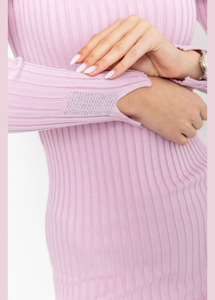 Светло-розовое платье вязаное в рубчик, 204r173 Ager