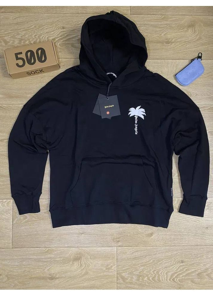 Чоловіча кофта чорна стильна (худі-толстовка), в стилі palm angels No Brand (363819848)