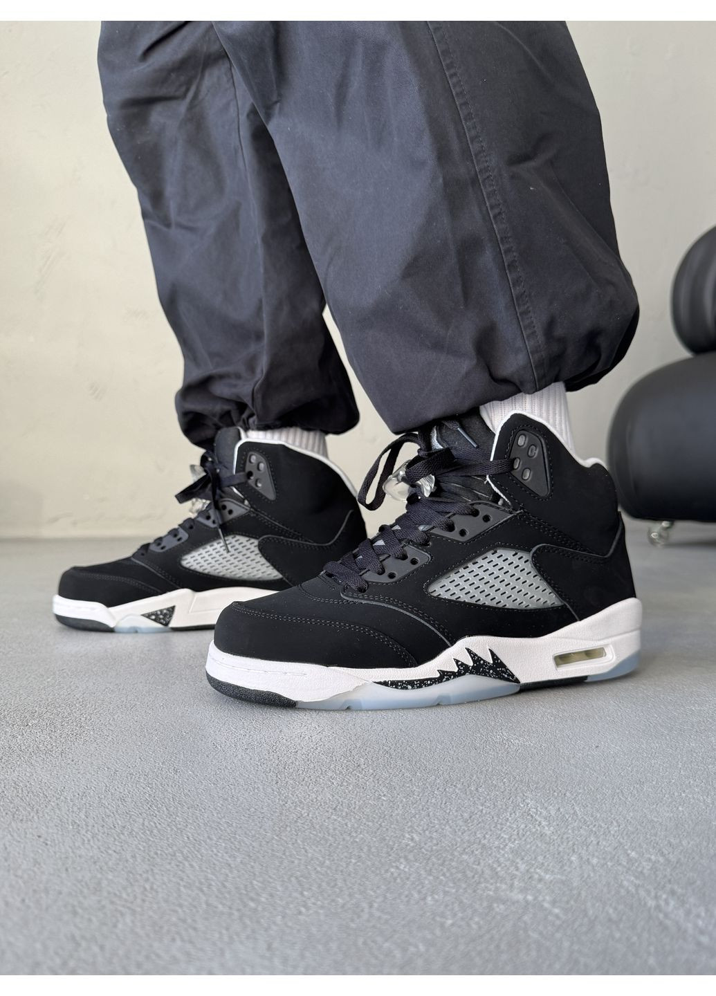 Комбіновані Осінні кросівки чоловічі nike air jordan 5 retro moonlight найк аір джордан No Brand