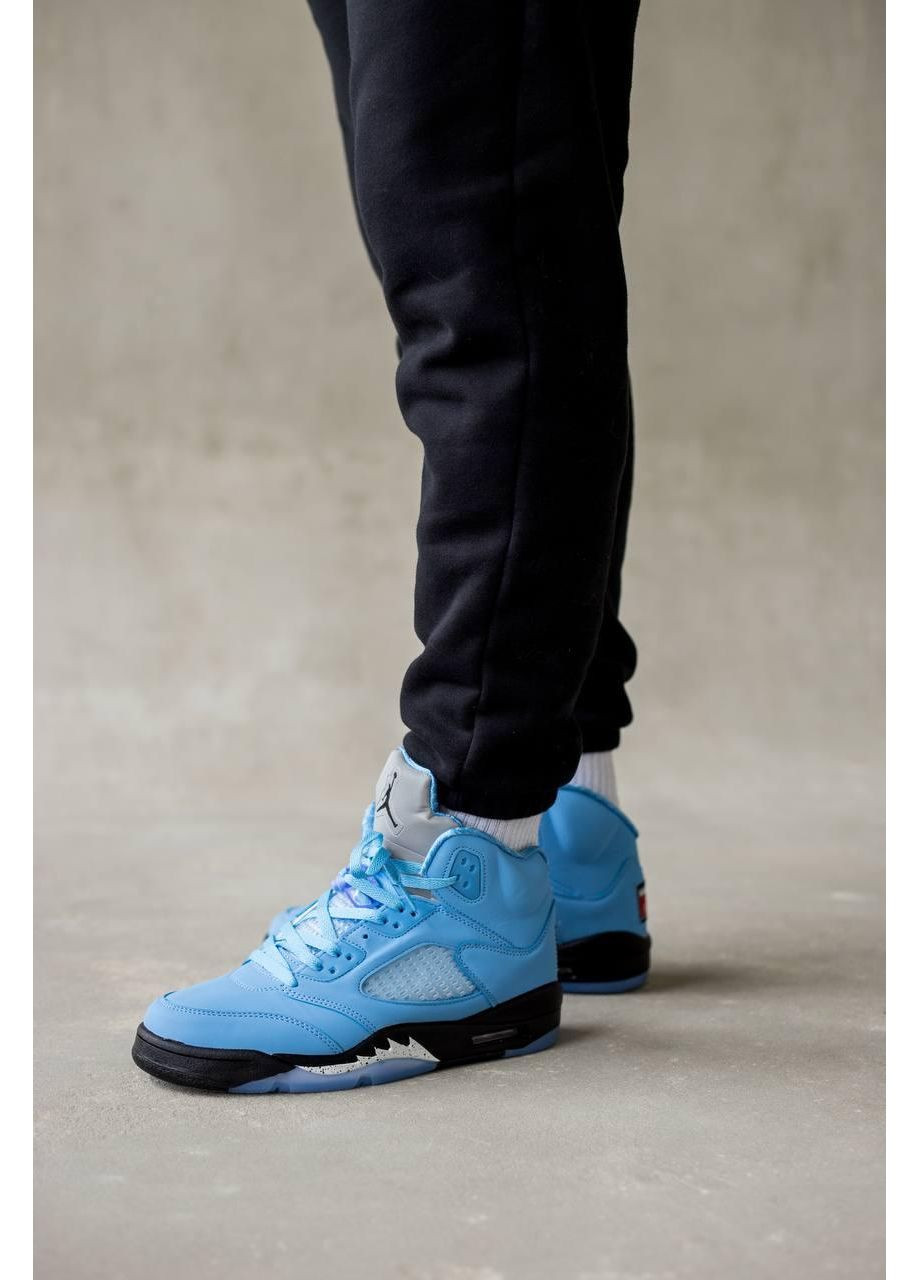 КРОСІВКИ ЖІНОЧІ NIKE AIR JORDAN RETRO 5 UNC НАЙК АІР ДЖОРДАН No Brand чорні демісезони (367177817)