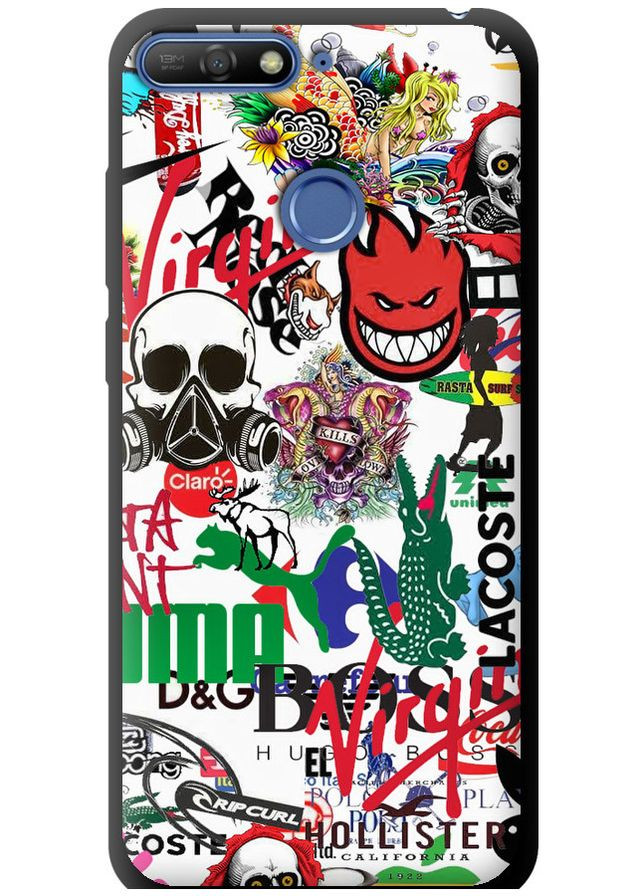 TPU чохол 'Many different logos' для Endorphone Huawei Y6 Prime 2018 (297658740)
