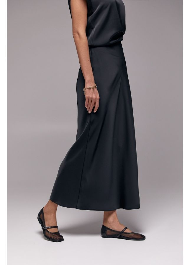 Спідниця шовк-сатин 3012 Чорний Triko Bakh (368650899)