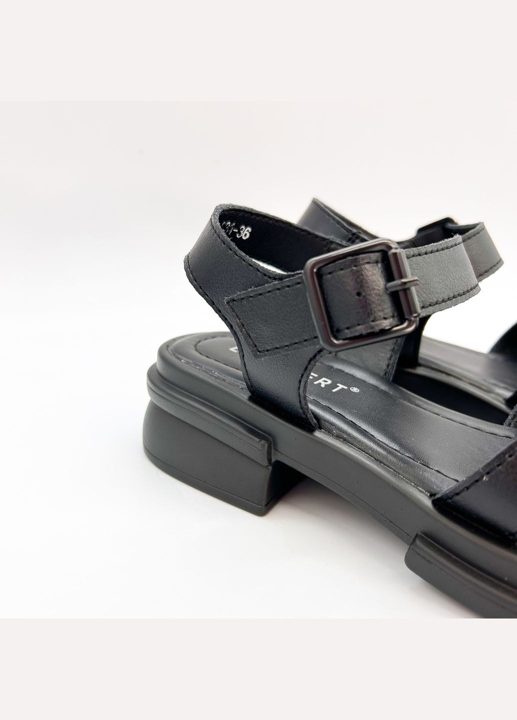 Черные босоножки (р) кожа 0-1-1-bf-20-831 Lifexpert с ремешком