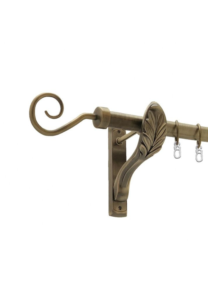 Карниз Крюк металлический однорядный ретро гладкая труба Антик 25 мм 160 см (4224653) ORVIT (300844377)