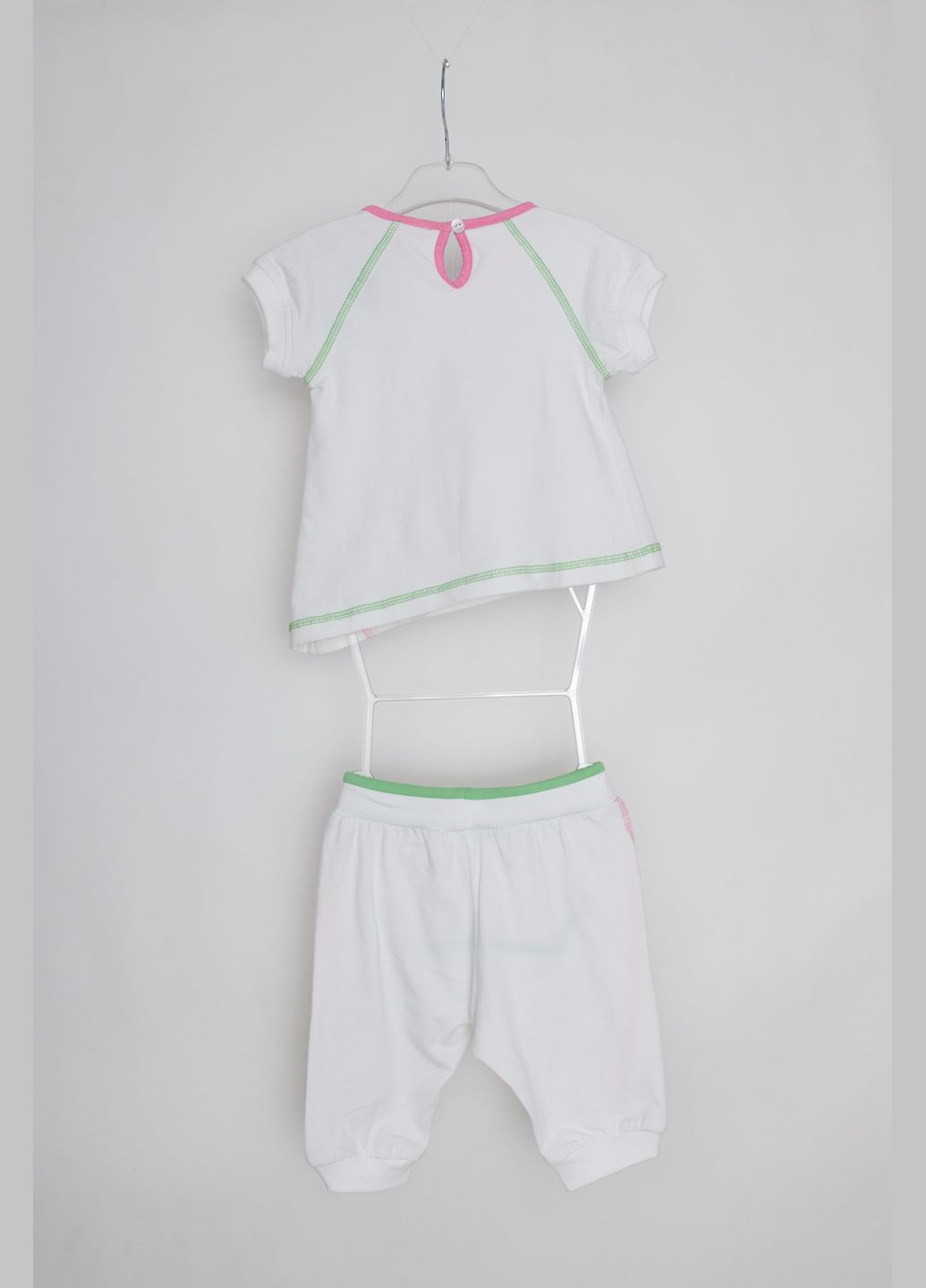 Белый летний комплект(футболка+штаны) 21382o47 бело-розовый Sprint