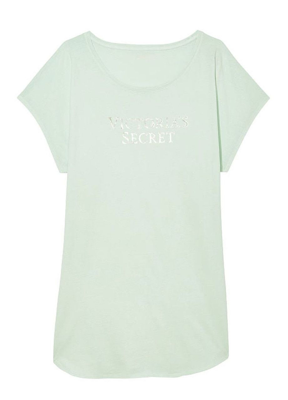 Ночная рубашка Lightweight Cotton Хлопок M/L мятный Victoria's Secret (282964590)
