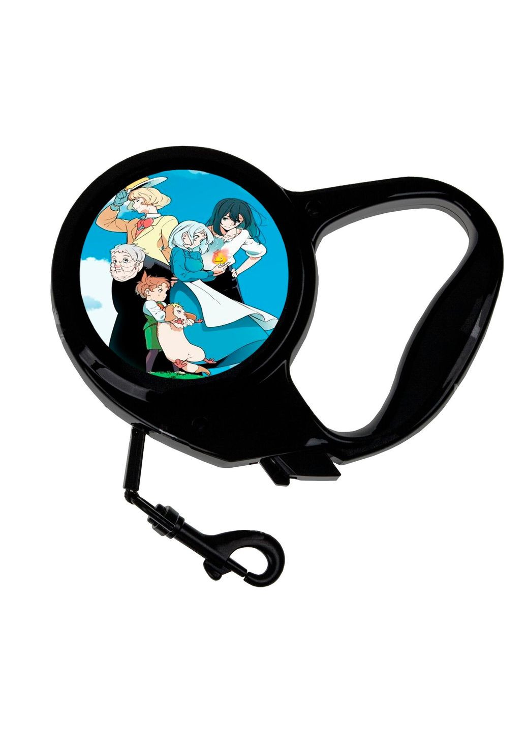 Поводок-рулетка для животных с принтом Аниме Ходячий замок #0002 3 м черный No Brand (309159402)