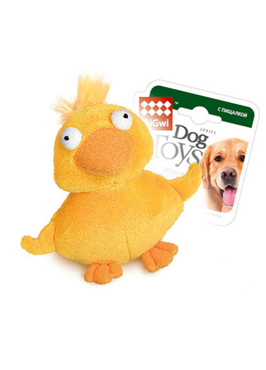 Іграшка для собак Качка з пискавкою Plush МТХ 11 см Жовтий (75020) GiGwi (279562394)