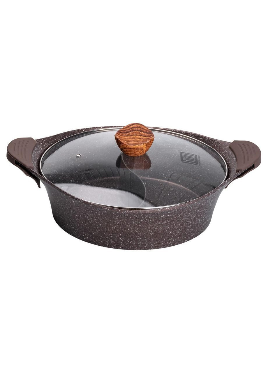 Алюмінієва каструля Ø 30 см, мармурове антипригарне покриття, кавовий MGC HP-4-413CO No Brand (369478034)