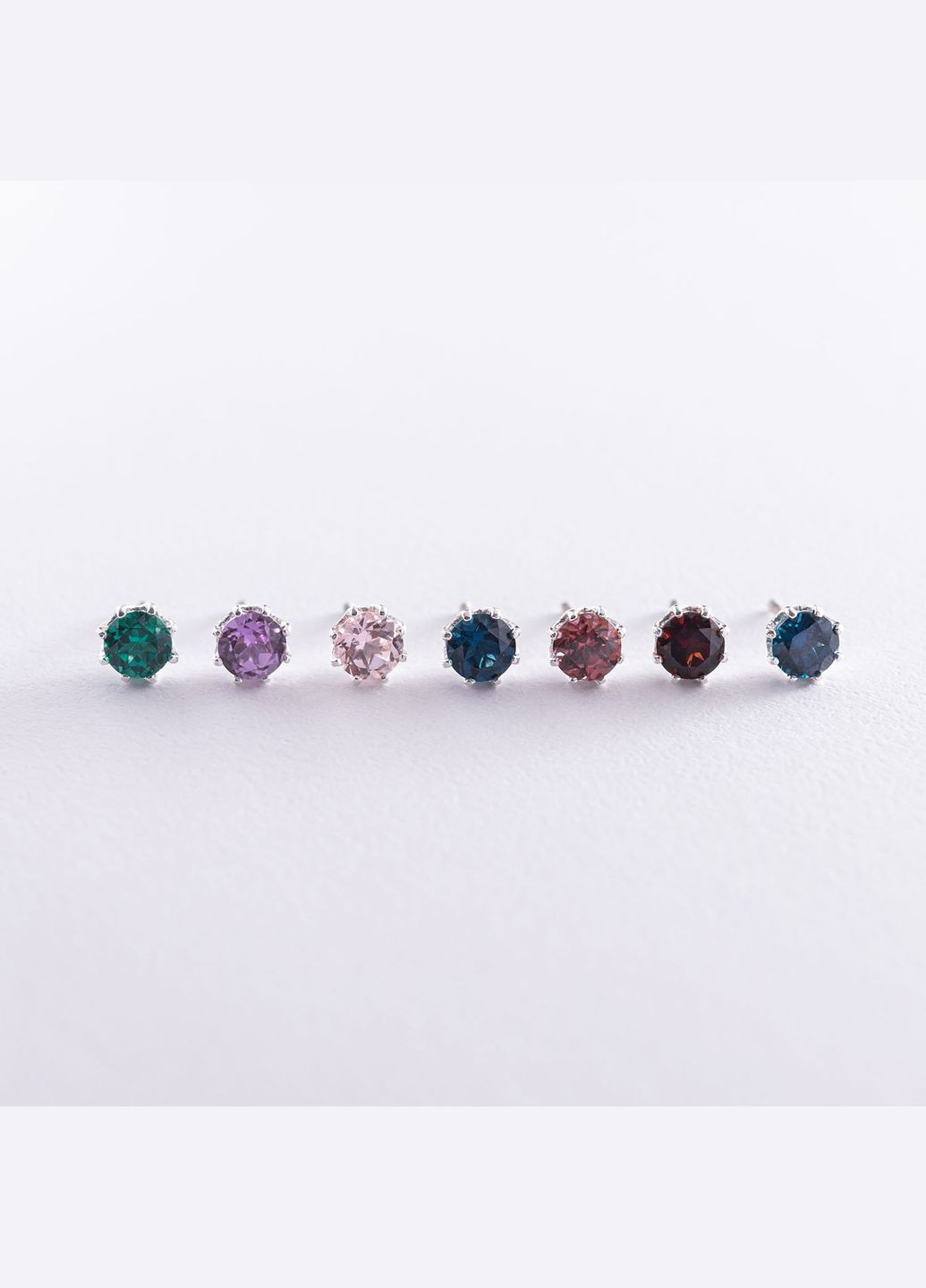 Серебряные серьги - пусеты (синт. кварц) 122823 Oniks (264644482)