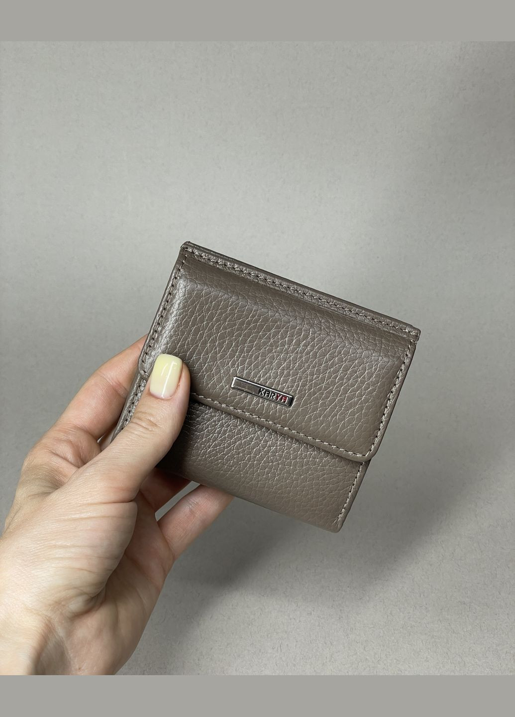 Женский кошелек из натуральной высококачественной кожи, компактный классика Karya Гаманець (348357467)