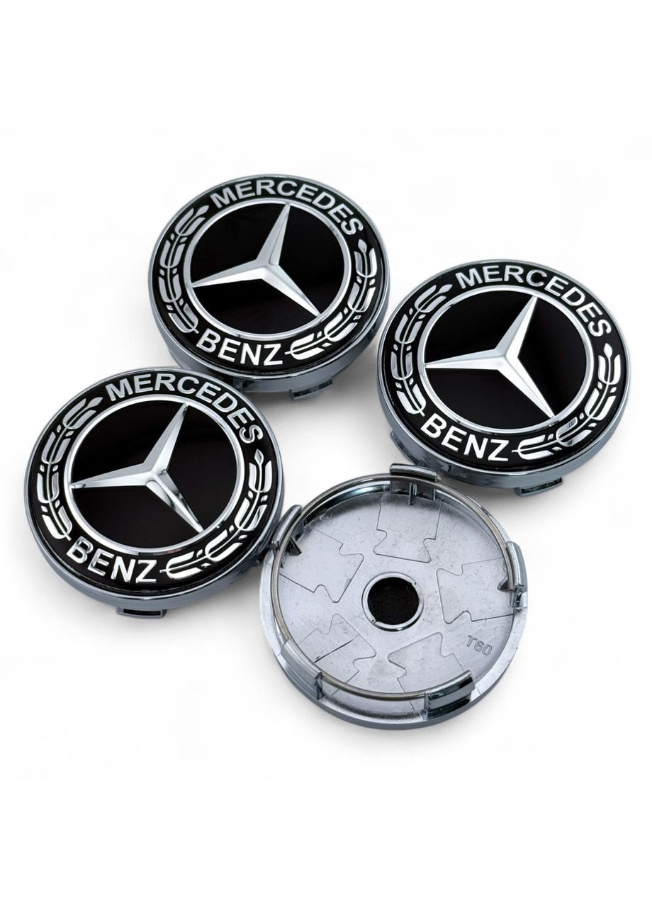 Ковпачки в диски Мерседес заглушка для дисків Mercedes 60/56 мм. Чорні (4 шт.) Mercedes-Benz (354698323)