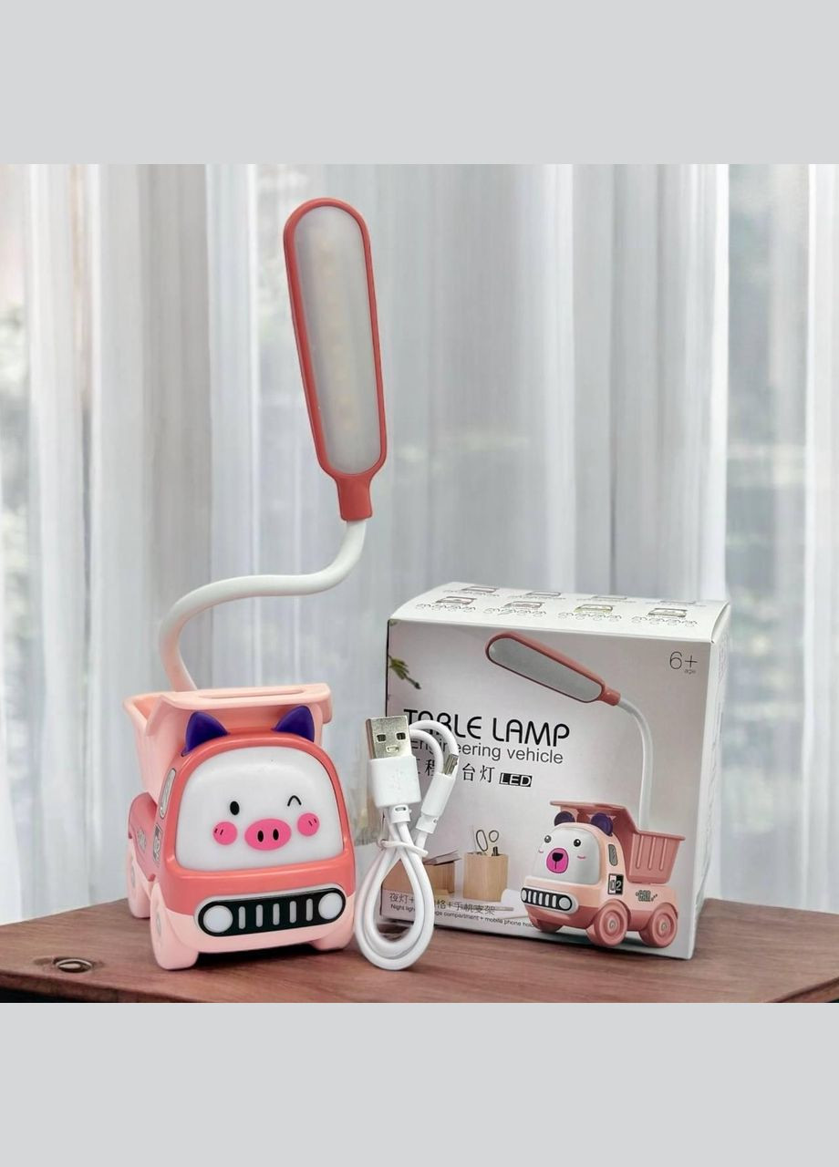 Настольная LED лампа-светильник "Поросенок-грузовик" с USB зарядкой No Brand (346440175)