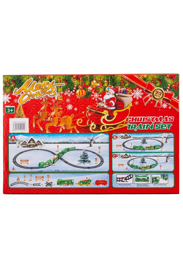 Різдвяний паровоз під ялинку з музикою Merry Christmas 91 см 23 деталі 119126-001 робота від батарейок No Brand (346152622)