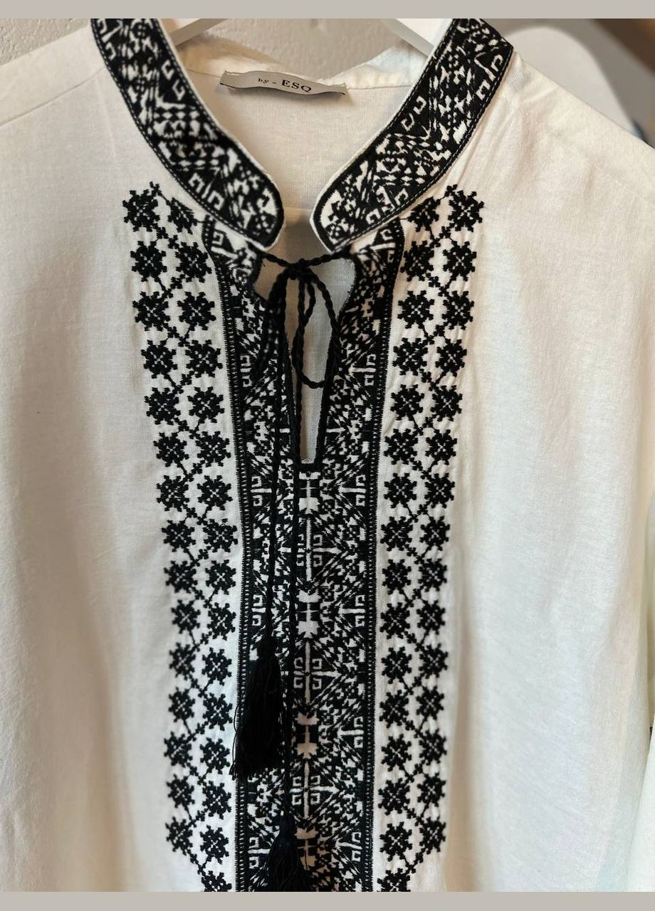 Белая мужская вышиванка звездопад белая ESQ (308796436)