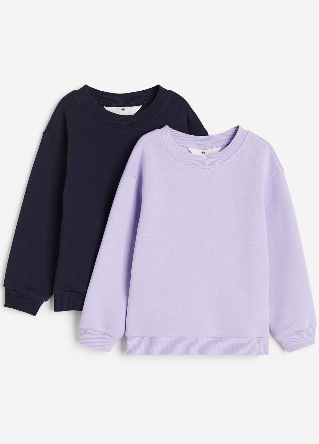 H&M свитшоти 2 шт. для девочки . однотонный сиреневый кэжуал трикотаж