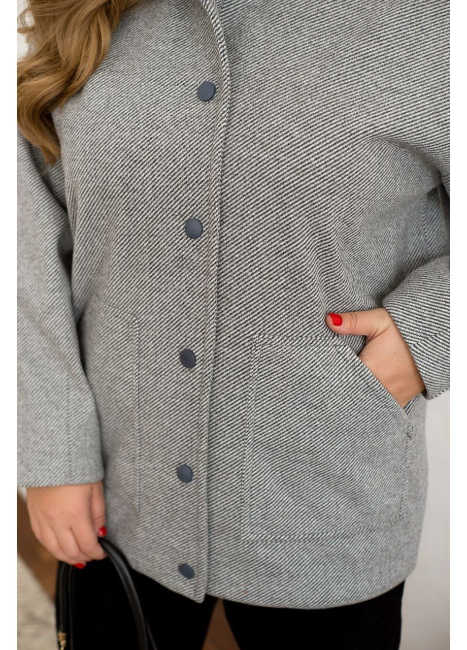 Сіре демісезонне Пальто в стилі бомбер оверсайз MoDiva