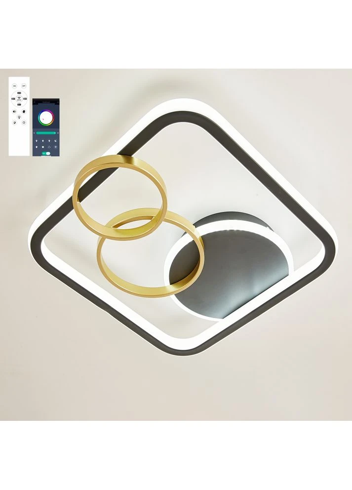 Управляемая светодиодная люстра MENSOLA 90W S-APP-490х450x60-BLACK/GOLD/WHITE-220-IP20 ESLLSE (360881313)